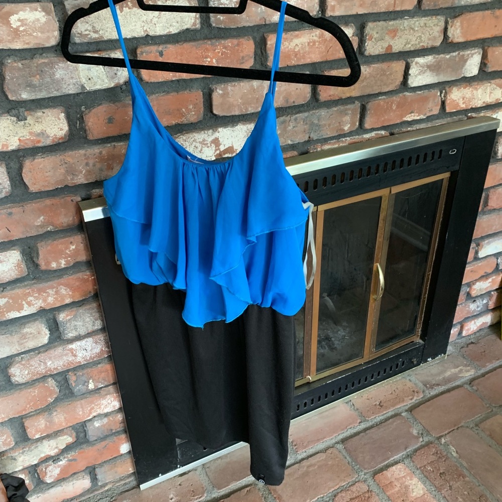 Blue and black dress
